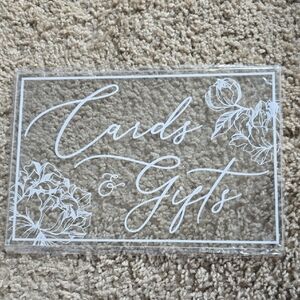 Clear Acrylic Cards & Gifts Sign